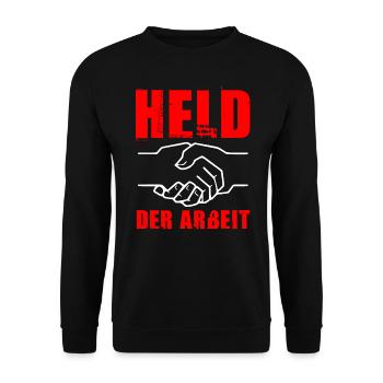 HELD DER ARBEIT - DDR Ostalgie - Unisex Pullover - Schwarz - Vorne - Alina (178cm) & Michal (187cm)