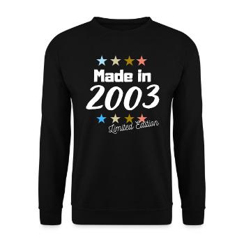 Fabriqué en 2003 Édition Limitée Vintage Anniversaire - Sweat-shirt Unisexe - noir - Devant - Alina (178cm) & Michal (187cm)