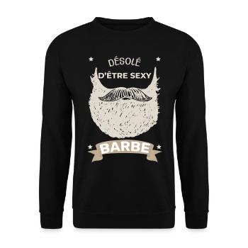 Sexy Et Barbu C'est Moi Idée Cadeau Homme - Sweat-shirt Unisexe - noir - Devant - Alina (178cm) & Michal (187cm)