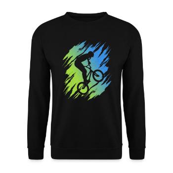 BMX Fahrer Freestyle Rad Stunt BMX Fahrrad - Unisex Pullover - Schwarz - Vorne - Alina (178cm) & Michal (187cm)
