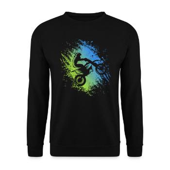 Motocross Dirtbike Motorrad Enduro Moto-Cross - Unisex Pullover - Schwarz - Vorne - Alina (178cm) & Michal (187cm)