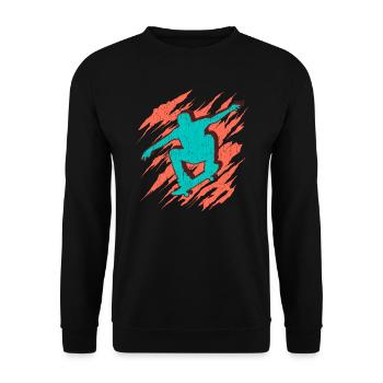 Skater Tricks Skateboard Stunt Skateboarding - Unisex Pullover - Schwarz - Vorne - Alina (178cm) & Michal (187cm)
