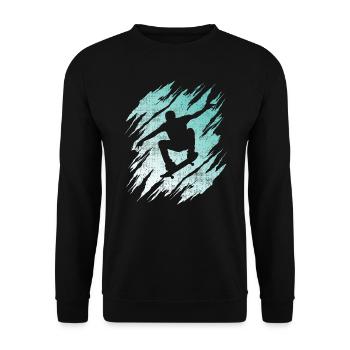 Skateboarding Stunt Skateboard Tricks Skater - Unisex Pullover - Schwarz - Vorne - Alina (178cm) & Michal (187cm)
