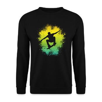 Skateboarding Tricks Skaten Skater Skateboard - Unisex Pullover - Schwarz - Vorne - Alina (178cm) & Michal (187cm)