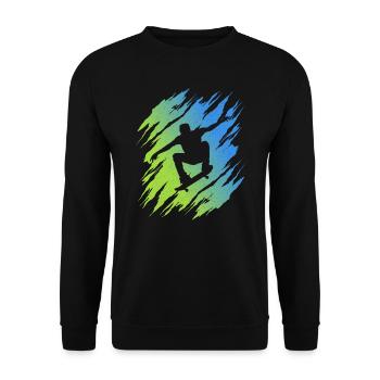 Skateboarding Tricks Skateboard Skater - Unisex Pullover - Schwarz - Vorne - Alina (178cm) & Michal (187cm)