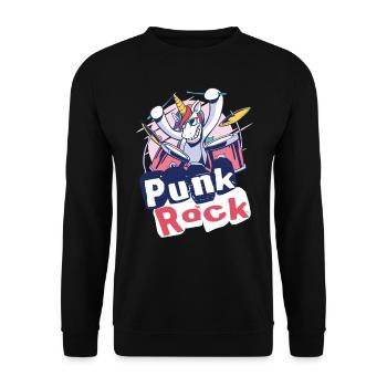 Punkrock Musik Punker Punkrock Irokesenschnitt - Unisex Pullover - Schwarz - Vorne - Alina (178cm) & Michal (187cm)