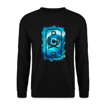 Floorball Game Graphics Floorballer Floorball - Unisex Sweatshirt - black - Front - Alina (178cm) & Michal (187cm)