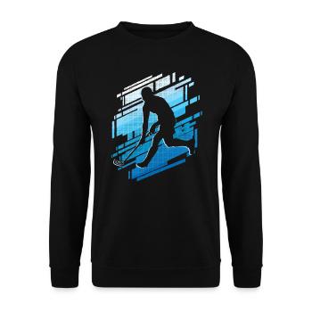 Floorball Player Floorballer Graphic Floorball - Unisex Sweatshirt - black - Front - Alina (178cm) & Michal (187cm)