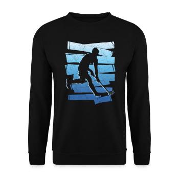Floorball Game Floorballer Innebandy Floorball - Unisex Sweatshirt - black - Front - Alina (178cm) & Michal (187cm)