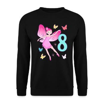 Fée 8ème anniversaire fille 8 ans Petites fées - Sweat-shirt Unisexe - noir - Devant - Alina (178cm) & Michal (187cm)