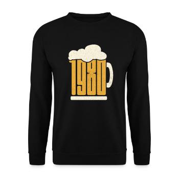 43e anniversaire Buveur de bière 43 ans né en 1980 - Sweat-shirt Unisexe - noir - Devant - Alina (178cm) & Michal (187cm)