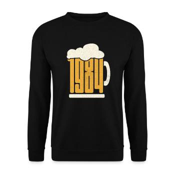 39th birthday Beer drinker 39 years Born 1984 - Unisex Sweatshirt - black - Front - Alina (178cm) & Michal (187cm)