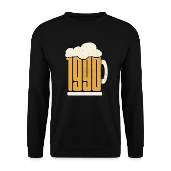 33e anniversaire Buveur de bière 33 ans né en 1990 - Sweat-shirt Unisexe - noir - Devant - Alina (178cm) & Michal (187cm)
