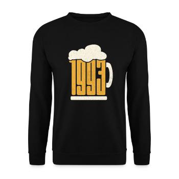 30. Geburtstag Biertrinker 30 Jahre Jahrgang 1993 - Unisex Pullover - Schwarz - Vorne - Alina (178cm) & Michal (187cm)