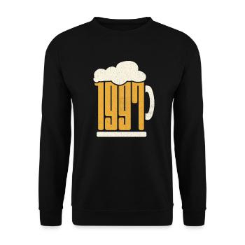 26. Geburtstag Biertrinker 26 Jahre Jahrgang 1997 - Unisex Pullover - Schwarz - Vorne - Alina (178cm) & Michal (187cm)