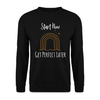 Mindset Start Now Minimalist Bohemian Rainbow Insp - Sweat-shirt Unisexe - noir - Devant - Alina (178cm) & Michal (187cm)