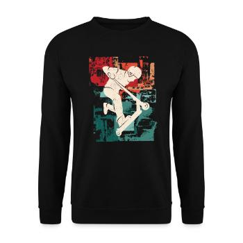 Cascade Scooter Tricks Vintage Kick Scooter - Sweat-shirt Unisexe - noir - Devant - Alina (178cm) & Michal (187cm)
