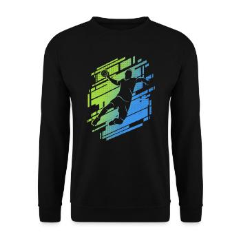 Handball Handballspieler Jungen Handballer - Unisex Pullover - Schwarz - Vorne - Alina (178cm) & Michal (187cm)
