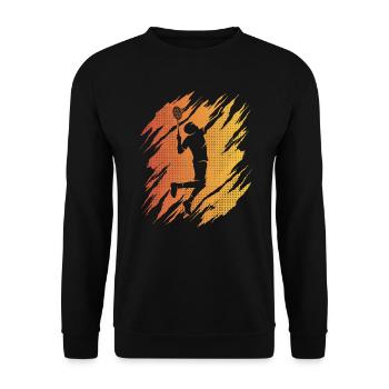 Badminton Player Badminton Retro Badminton Player - Unisex Sweatshirt - black - Front - Alina (178cm) & Michal (187cm)