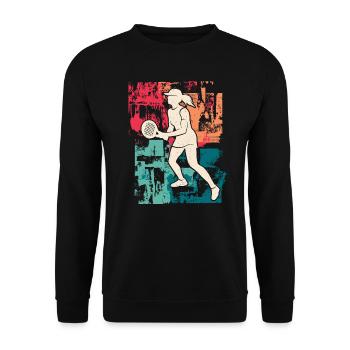 Padel Tennis Vintage Padel Tennis Women Padel - Unisex Sweatshirt - black - Front - Alina (178cm) & Michal (187cm)