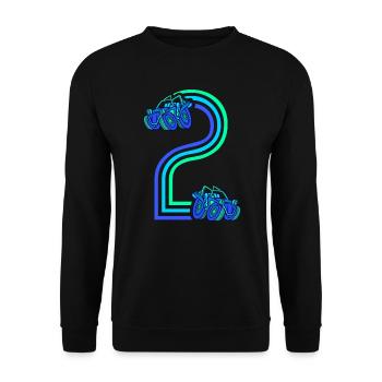 2. Geburtstag Rennauto 2 Jahre alt Rennwagen - Unisex Pullover - Schwarz - Vorne - Alina (178cm) & Michal (187cm)