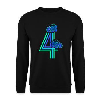 4. Geburtstag Rennauto 4 Jahre alt Rennwagen - Unisex Pullover - Schwarz - Vorne - Alina (178cm) & Michal (187cm)