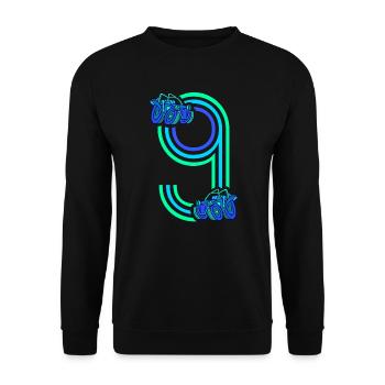 9. Geburtstag Rennauto 9 Jahre alt Rennwagen - Unisex Pullover - Schwarz - Vorne - Alina (178cm) & Michal (187cm)