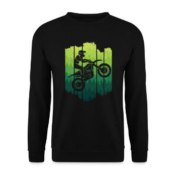 Motorrad Biker Dirtbike Motorsport Motocross - Unisex Pullover - Schwarz - Vorne - Alina (178cm) & Michal (187cm)