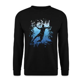 Handball Player Handball Game Handball Player - Unisex Sweatshirt - black - Front - Alina (178cm) & Michal (187cm)