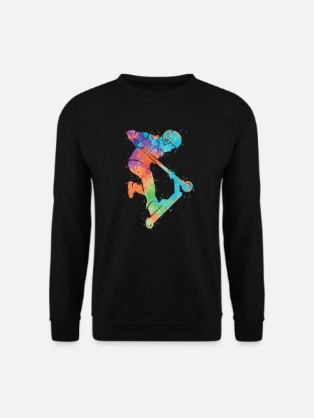 Tretroller Bunt Scooterfahrer Stunt Scooter - Unisex Pullover - Schwarz