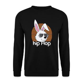 Hip Hop Rabbit - Unisex Sweatshirt - black - Front - Alina (178cm) & Michal (187cm)