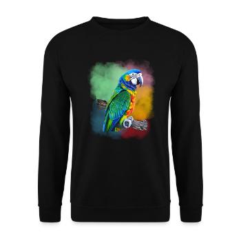 Papagei - Unisex Pullover - Schwarz - Vorne - Alina (178cm) & Michal (187cm)