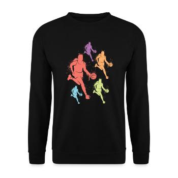 Basketballerin Kinder Basketball Mädchen - Unisex Pullover - Schwarz - Vorne - Alina (178cm) & Michal (187cm)