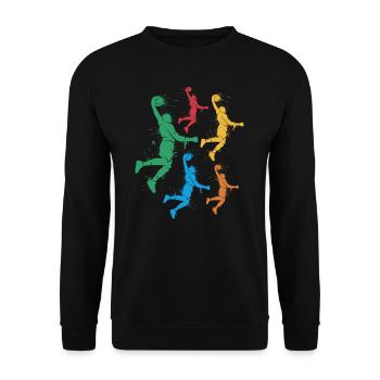 Basketballer Jungen Basketball Kinder - Unisex Pullover - Schwarz - Vorne - Alina (178cm) & Michal (187cm)