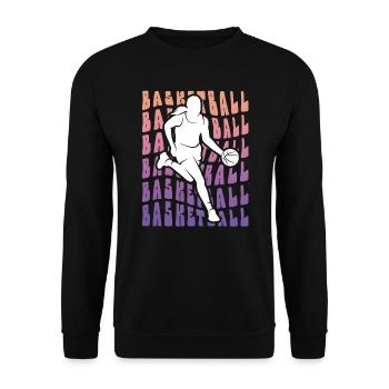 Basketball Frauen Mädchen Basketballerin - Unisex Pullover - Schwarz - Vorne - Alina (178cm) & Michal (187cm)