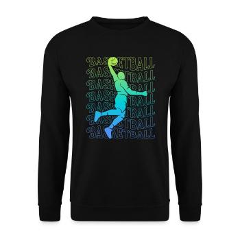 Basketball Herren Dunking Basketballer - Unisex Pullover - Schwarz - Vorne - Alina (178cm) & Michal (187cm)