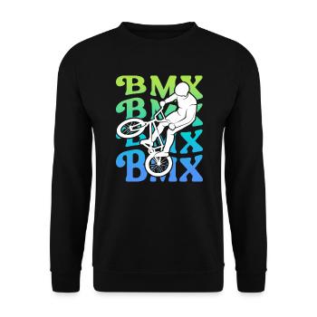 Vintage BMX Rider Stunts vélo vélo BMX garçons - Sweat-shirt Unisexe - noir - Devant - Alina (178cm) & Michal (187cm)