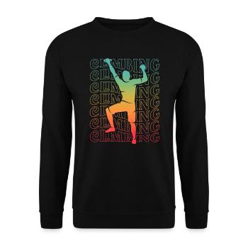 Bouldern Freiklettern Jungen Berge Klettern - Unisex Pullover - Schwarz - Vorne - Alina (178cm) & Michal (187cm)