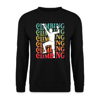 Bouldern Freiklettern Mädchen Jungen Klettern - Unisex Pullover - Schwarz - Vorne - Alina (178cm) & Michal (187cm)
