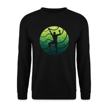 Climbing, Free Climbing, Children, Boys, Bouldering - Unisex Sweatshirt - black - Front - Alina (178cm) & Michal (187cm)