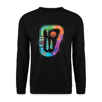 Bouldern Freiklettern Berge Klettern Kinder - Unisex Pullover - Schwarz - Vorne - Alina (178cm) & Michal (187cm)