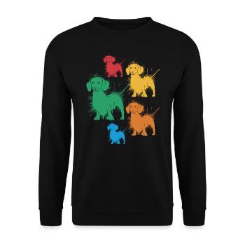 Teckel, Amoureux Des Chiens, Propriétaire, Teckel, Teckel - Sweat-shirt Unisexe - noir - Devant - Alina (178cm) & Michal (187cm)