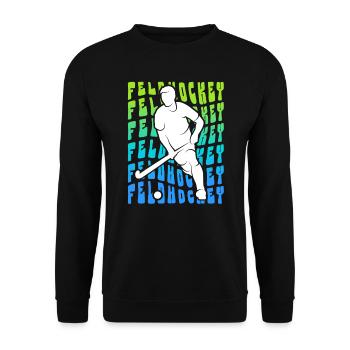 Joueur de hockey Vintage hockey sur gazon enfants Hockey - Sweat-shirt Unisexe - noir - Devant - Alina (178cm) & Michal (187cm)