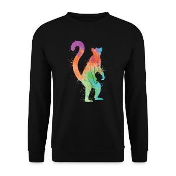 Lémuriens, Lémurien à queue annelée, Animal de zoo, filles, femmes, enfants, lémurien - Sweat-shirt Unisexe - noir - Devant - Alina (178cm) & Michal (187cm)