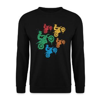 Motocross Dirt Bike Moto Dirt Bike Enfants - Sweat-shirt Unisexe - noir - Devant - Alina (178cm) & Michal (187cm)