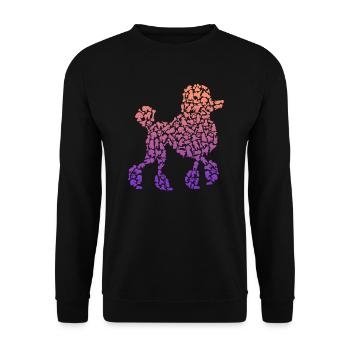 Pudel Mama Hunde Halterin Damen Hund Pudel Mädchen - Unisex Pullover - Schwarz - Vorne - Alina (178cm) & Michal (187cm)