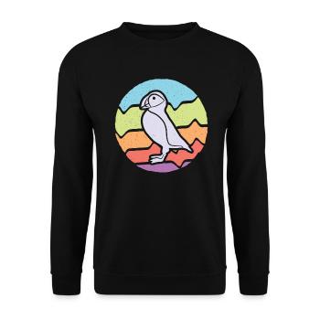 Puffin Puffin Puffin Girl Puffin - Unisex Sweatshirt - black - Front - Alina (178cm) & Michal (187cm)