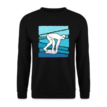 Schwimmen Schwimmer Kinder Jungen Herren Schwimm - Unisex Pullover - Schwarz - Vorne - Alina (178cm) & Michal (187cm)