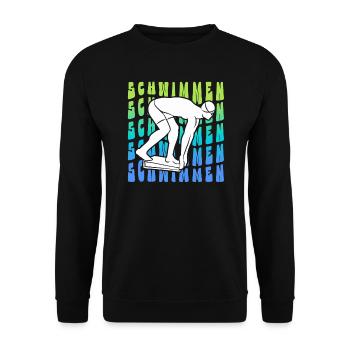 Schwimmer Schwimmen Kinder Jungen Schwimm - Unisex Pullover - Schwarz - Vorne - Alina (178cm) & Michal (187cm)