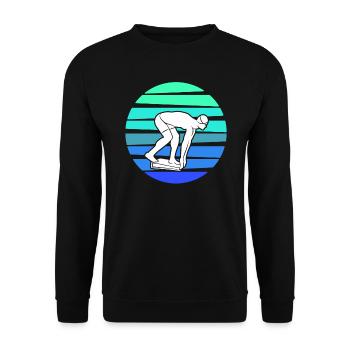 Schwimmer Schwimmsport Schwimmen Herren - Unisex Pullover - Schwarz - Vorne - Alina (178cm) & Michal (187cm)